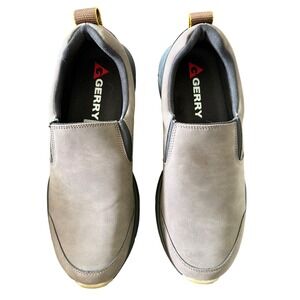 Gerry Mens Slip On Brown Loafers Taupe Casual Outdoor Walking Gum Sole Size 12